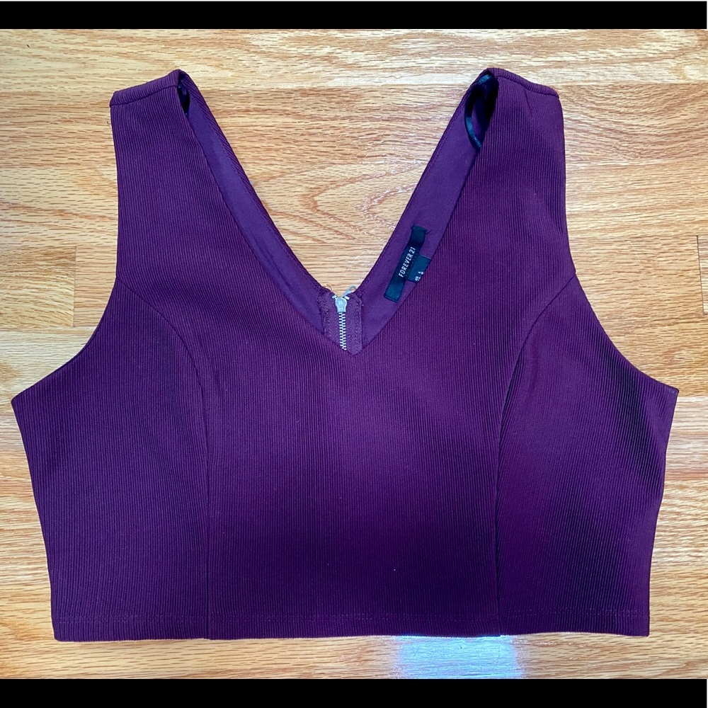 Forever 21 Plum Crop Top with Zipper